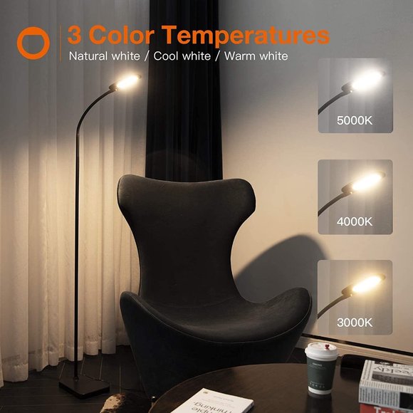 LED Floor Lamp  4 Brightness Level  3 Colors  Rubberized Feel Top to Base - Picture 3 of 12